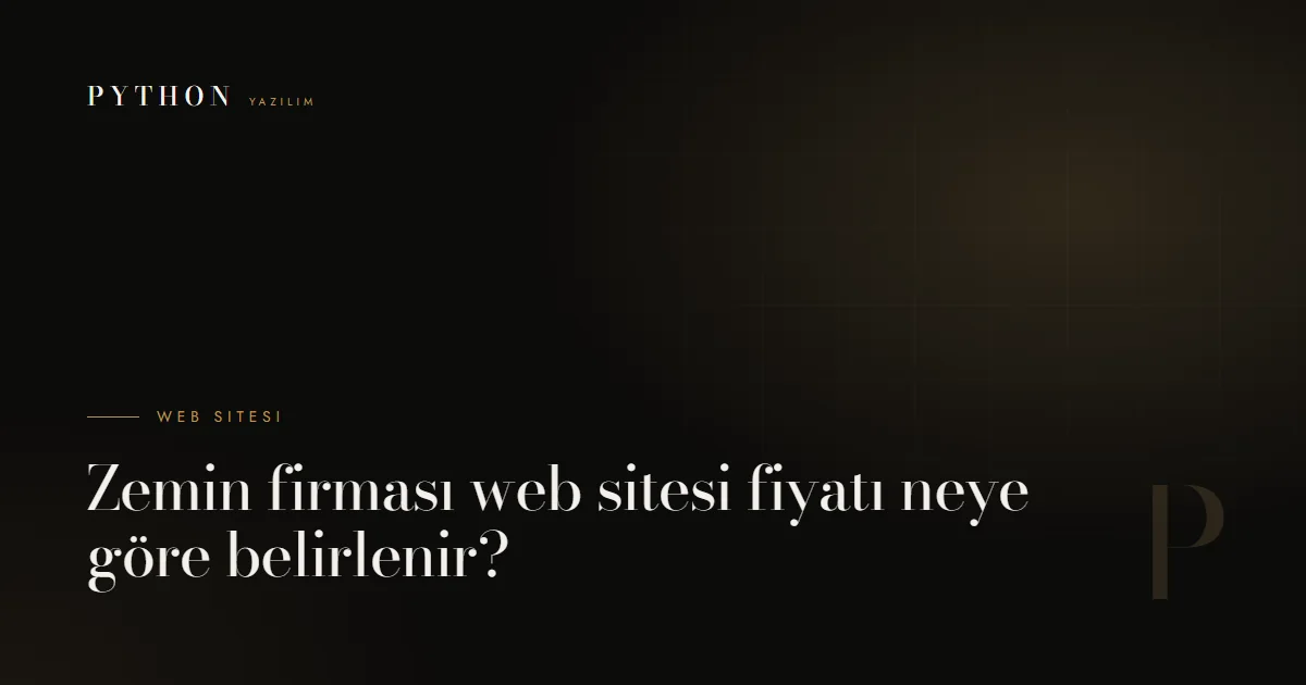Zemin firması web sitesi fiyatı neye göre belirlenir?