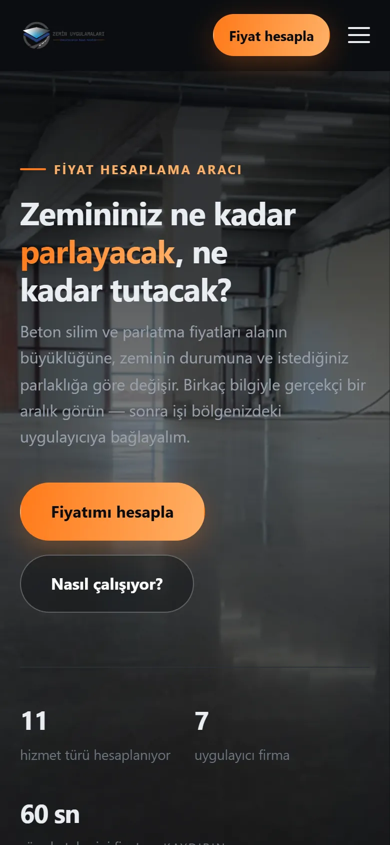 Beton Silim Fiyatı web sitesi mobil görünümü