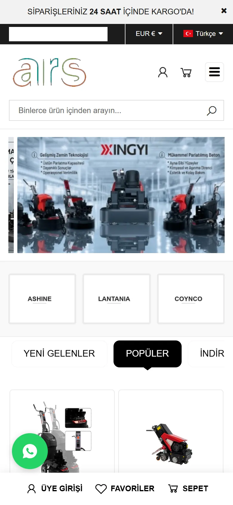 Silim Makinesi web sitesi mobil görünümü