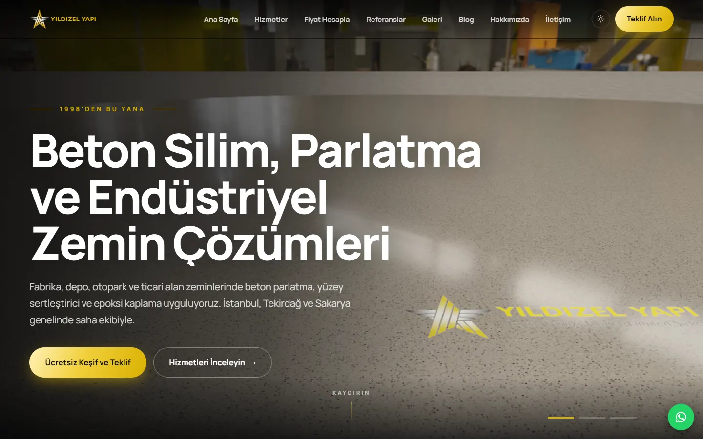 Yıldızel Yapı web sitesi